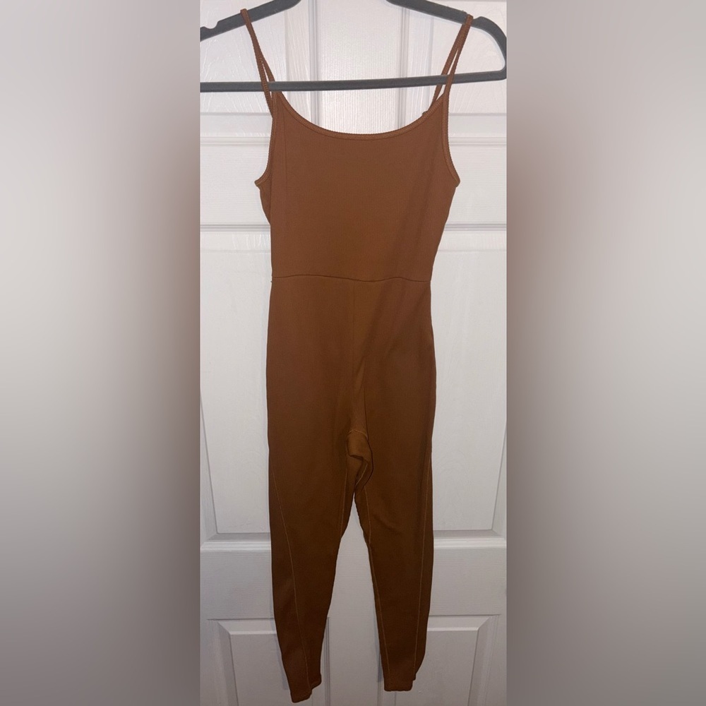 Brown Ribbed Wild Fable Athletic Jumpsuit Size Small - Picture 3 of 6